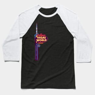 Vintage Vegas World Hotel and Casino Sign Las Vegas Baseball T-Shirt